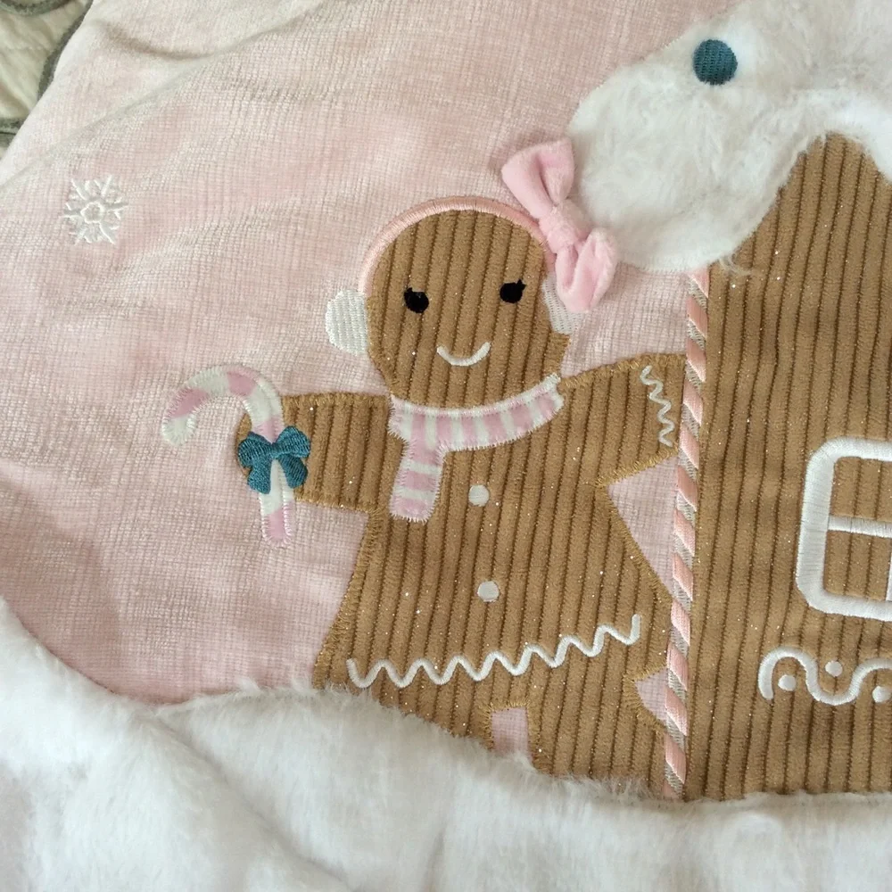 Christmas gingerbread house tree skirt